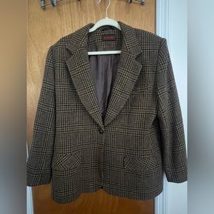 Plaid 100% Wool Blazer